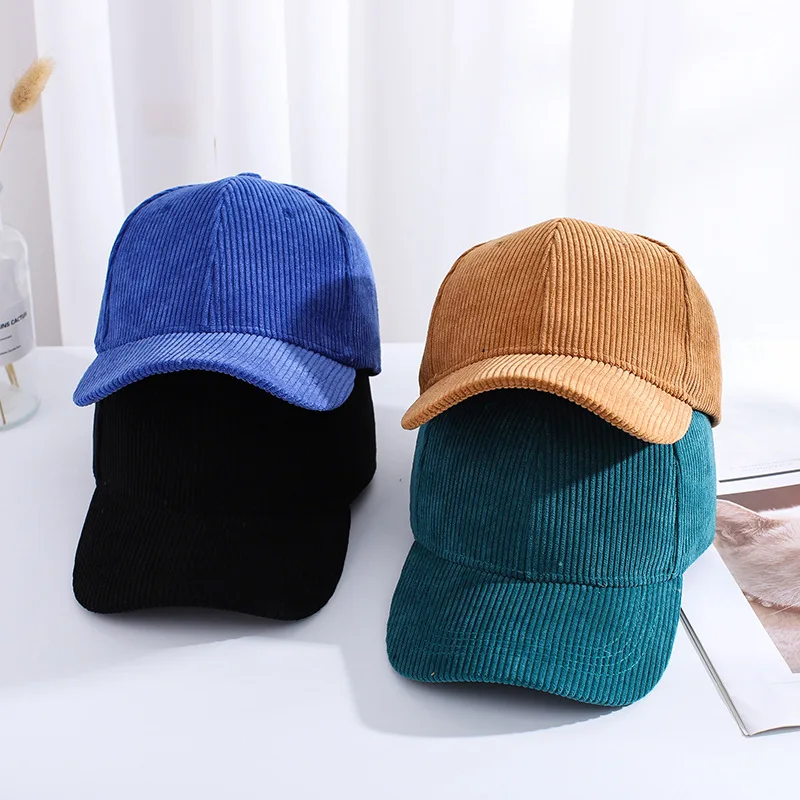 Top Trends: Corduroy Baseball Cap Autumn Fashion Women Wild Solid Hats Japanese Vintage Casual Beanie Trendy Student Adjustable Peaked Cap Shoppable Styles