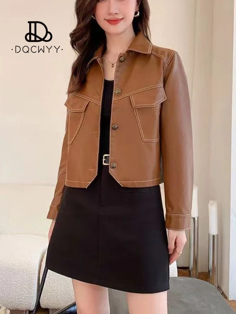 Top Trends: Women's Jacket PU Top Leather Jacket Spring Autumn Style Slimming Elegent Fashionable Leather Jacket Korean Version Women's Coat Shoppable Styles