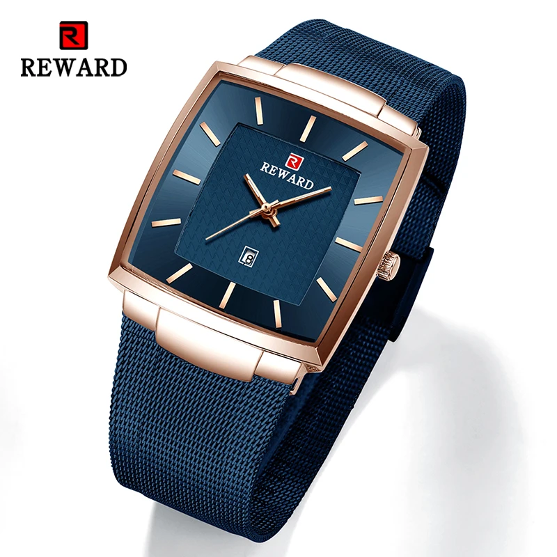 Top Trends: REWARD Men's Wrist Watches Luxury Business Man Wristwatch Date Timer Timepieces Alloy Classic Mesh Square Quartz Watch For Men Shoppable Styles