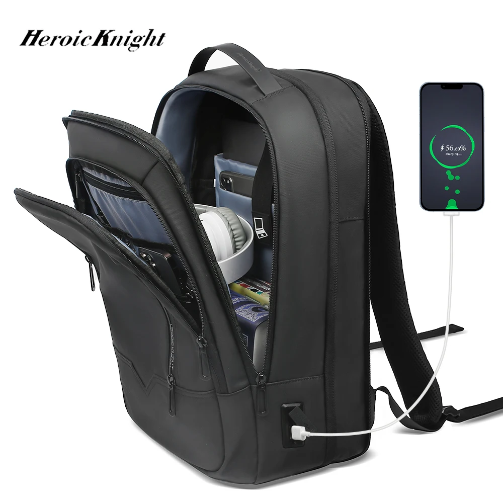 Top Trends: Heroic Knight Backpack Men's Expandable Laptop Backpack 15.6 Inch Waterproof Rucksack Travel Backpack Women Man Office College Shoppable Styles