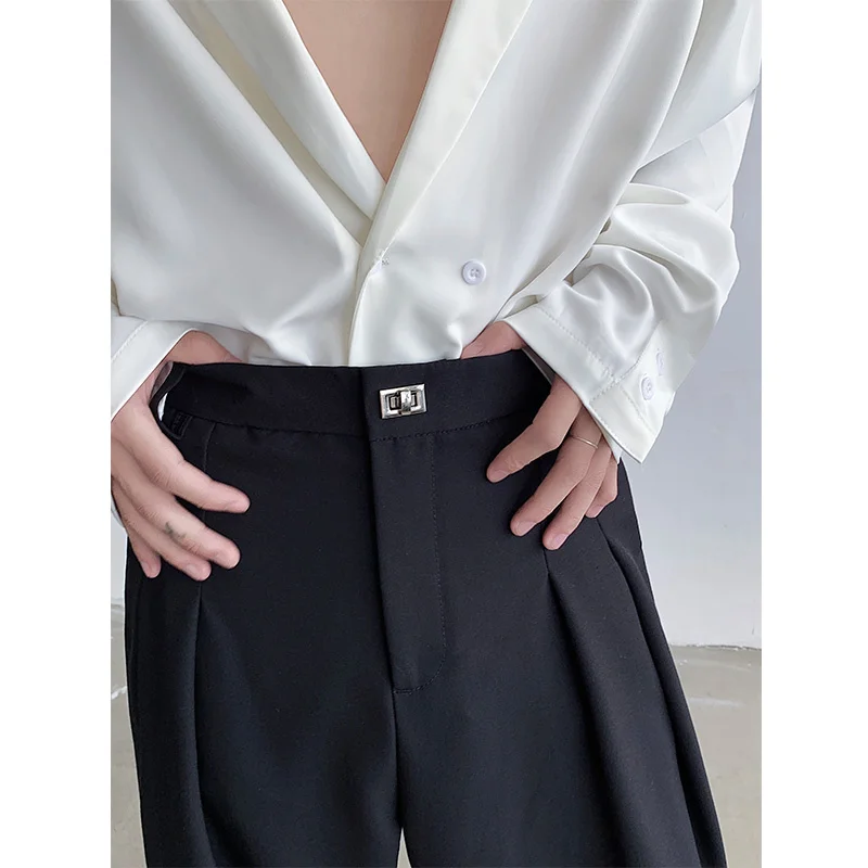 Top Trends: Baggy Black Suit Pants Mens Oversized Fashion Society Mens Dress Pants Korean Loose Wide Leg Pants Mens Office Formal Trousers Shoppable Styles