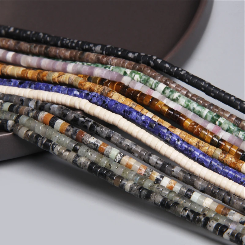 Top Trends: 4x2mm Natural Flat Disc Round Stone Crystal Jades Spacer Beads Charm Jewelry Making Handmade Bracelet Necklace Earring Accessory Shoppable Styles