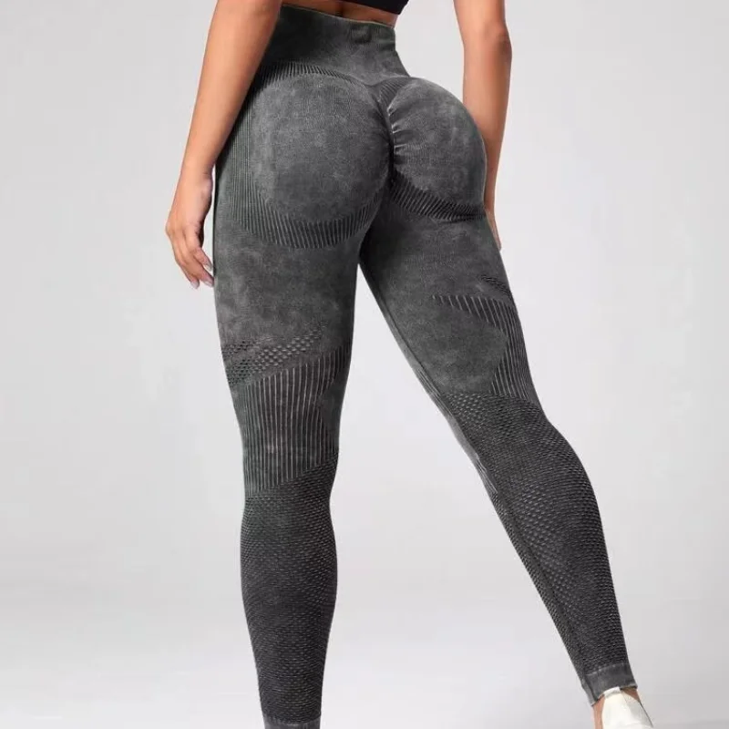 Top Trends: Hollow Women Booty Lifting Knitted Leggings Casual Seamless Sports Yoga Pants Female High Waist Sexy Push Up Scrub Leggins Shoppable Styles