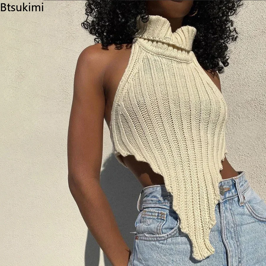 Top Trends: 2024 Knitted Worsted Y2K Tank Top Women Irregular Shape Cut Out Wild Slim Activewear Vest Sleeveless Lady Outfits Summer Tops Shoppable Styles