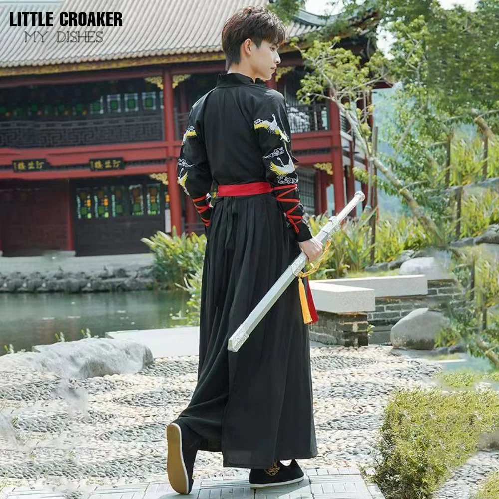 Top Trends: Chinese Clothes Hanfu Black Red Hanfu Women Dresses China Wushu Sword Daxia Cosplay Costumes Kimono Traditional Clothing For Men Shoppable Styles - Image 6