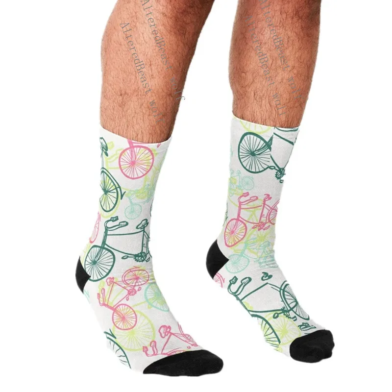 Top Trends: Funny Men&#039;s Socks Bicycle Mountain Biker Pattern Printed Hip Hop Men Happy Socks Cute Boys Street Style Crazy Socks For Men Shoppable Styles