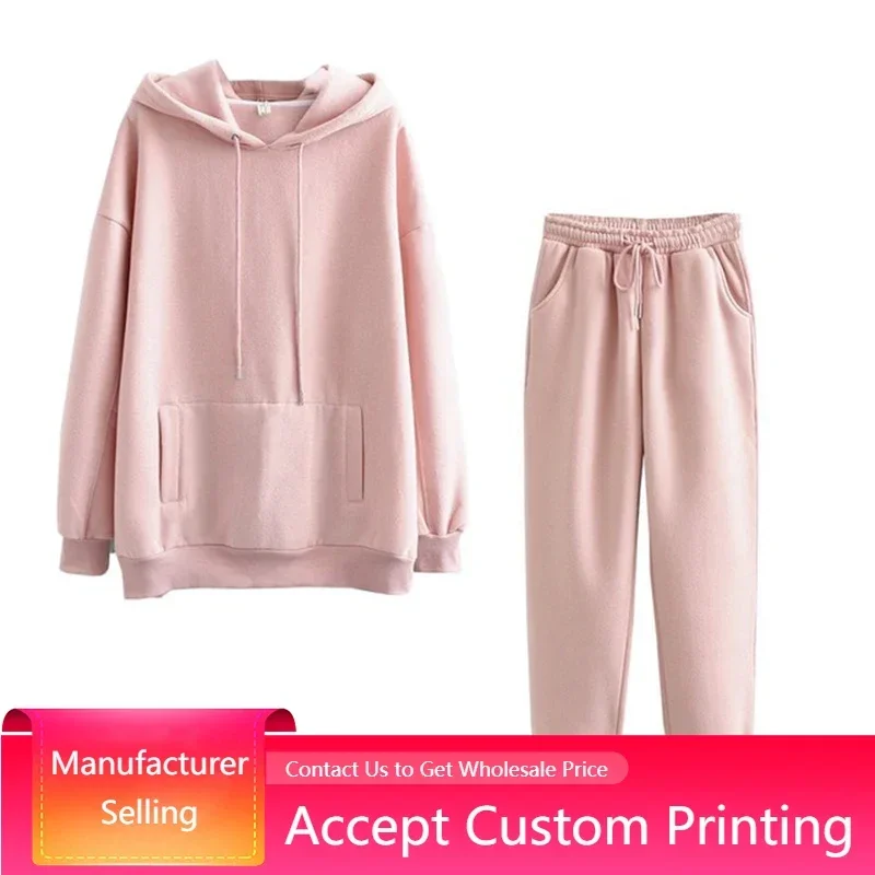 Top Trends: Custom Logo Colorful Autumn Winter New Crop Top Women Hoodie And Jogger Set Wholesale Shoppable Styles