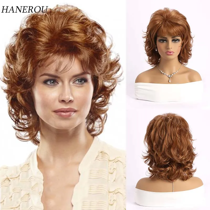 Top Trends: Short Pixie Cut Dark Brown Synthetic Wigs Natural Curly Layered Wig With Fluffy Bangs For Women Daily Heat Resistant Hair Shoppable Styles