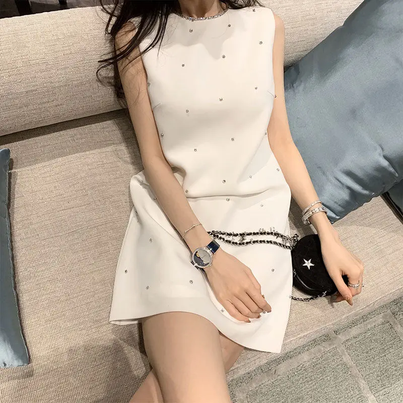 Top Trends: 2024 Summer New Casual Comfort High-end Light Luxury Socialite Small Dress Dress Temperament White Vest Dress Shoppable Styles