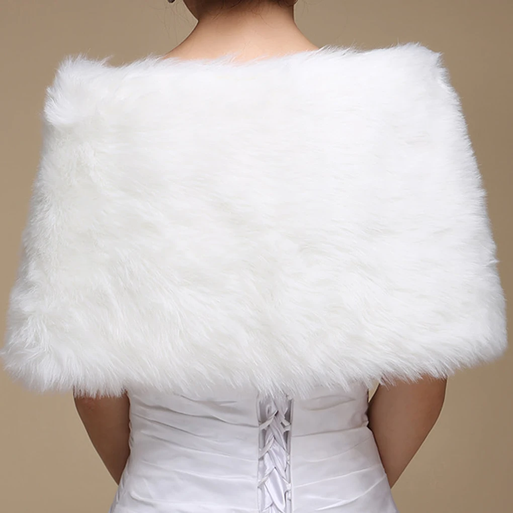 Top Trends: Elegant Women Wedding Jackets White Black Faux Fur Accessory Bridal Shawl Wraps Cape Winter Evening Party Coat Cloak Shoppable Styles - Image 4