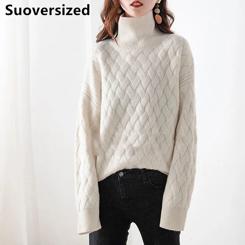 Top Trends: Autumn Winter Turtleneck Sweater Casual Soft Knitted Jumper Women&#039;s Long Sleeve Knitwear Tops Korean Loose Bottomed Pullover Shoppable Styles