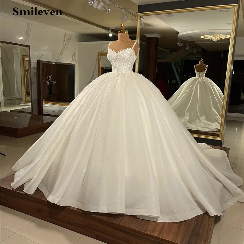 Top Trends: Smileven Saudi Arabia Wedding Dress Ball Gowns Spaghetti Straps Glitter Beading Bride Dresses Robe De Mariee 2023 Shoppable Styles