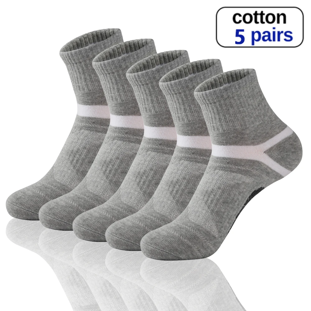 Top Trends: 2022 New 5Pair Lot Socks Men Black Outdoor Casual Breathable Sport Socks Run Summer Cotton Male Sock Fitness Men Socks Size38-45 Shoppable Styles