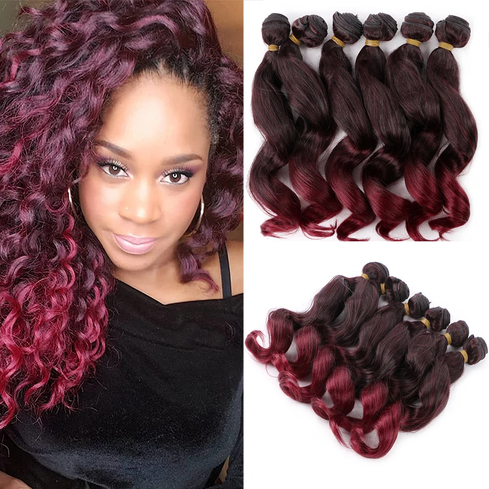 Top Trends: Loose Deep Wave Bundles Synthetic Hair Weft For Women 14 18 Inches 6 Bundles Loose Curly Weaving Extensions Shoppable Styles