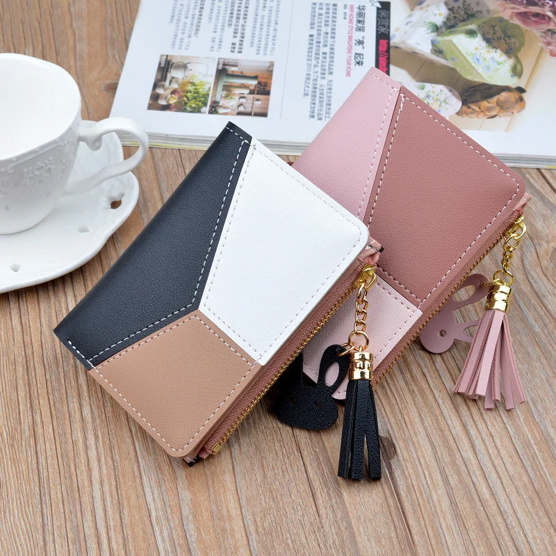 Top Trends: Geometric Women Cute Wallets Pocket Purse Card Holder Patchwork Wallet Lady Female Fashion Short Coin Burse Money Bag Shoppable Styles