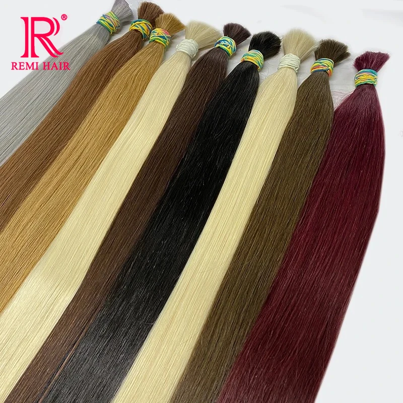 Top Trends: Remy Human Hair Bulk 100% Virgin Unprocessed No Weft Bone Straight Vietnam Hair Extensions For Women Shoppable Styles