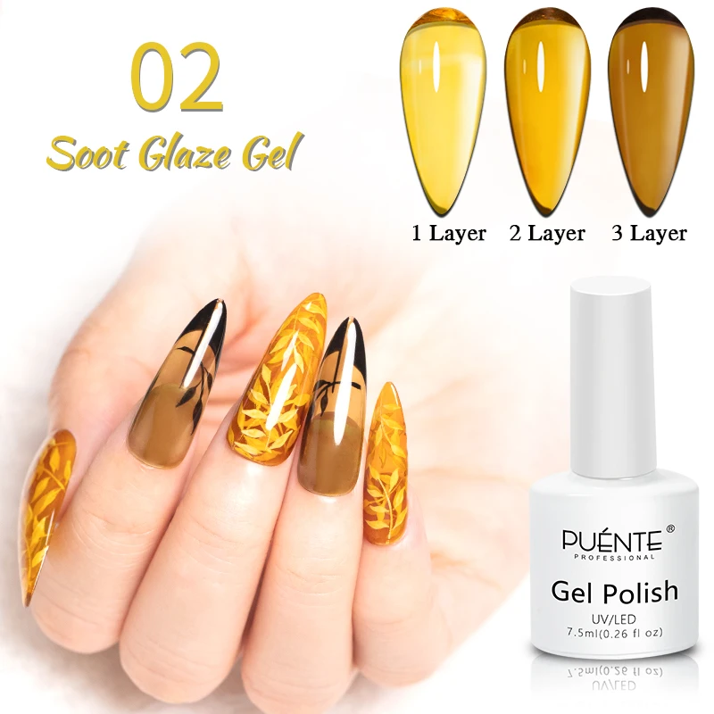 Top Trends: PUENTE Jelly Amber Gel Nail Polish 7.5ML Translucent Soot Glaze Gel Soak Off UV Nail Art Gel Manicure Semi Permanent Varnish Shoppable Styles - Image 5