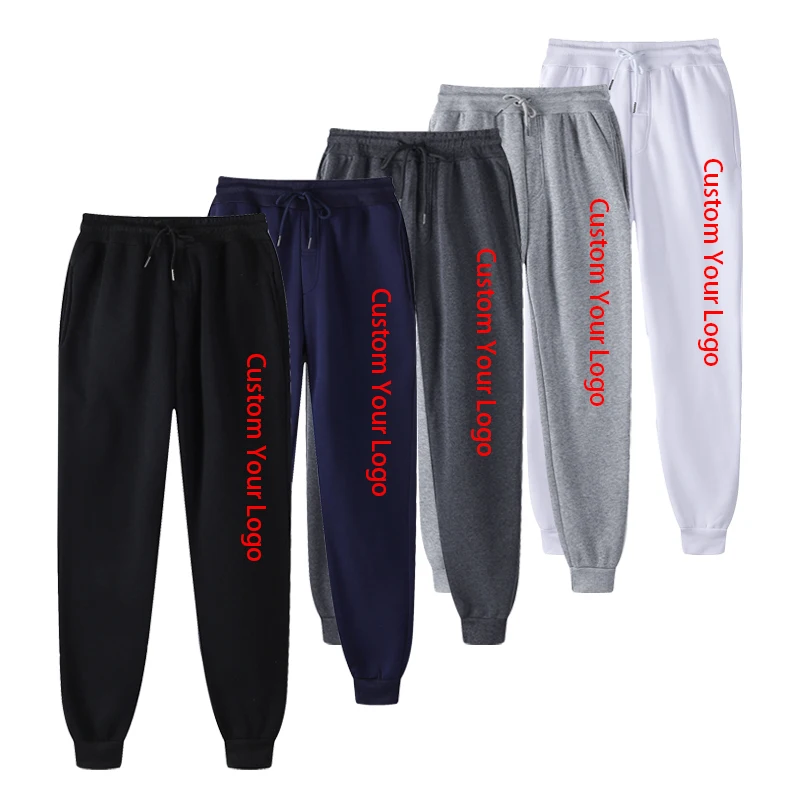 Top Trends: Custom Your Logo Men Women Sports Pants Fashion Casual Jogging Leggings Black And White Color For Winter Autumn Shoppable Styles