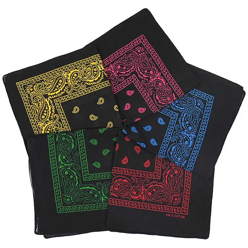 Top Trends: Black Hip Hop Bandana Kerchief Unisex Hair Band Neck Scarf Paisley Headwear Wrist Hairwrap Square Scarves Print Handkerchief Shoppable Styles - Image 2