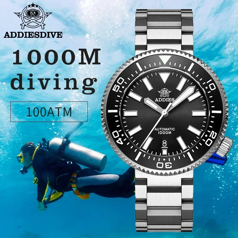 Top Trends: ADDIESDIVE High Quality 100Bar Diving Men's Automatic Mechanical Watches Sapphire Glass Reloj Hombre Luxury Luminous Wrist Watch Shoppable Styles