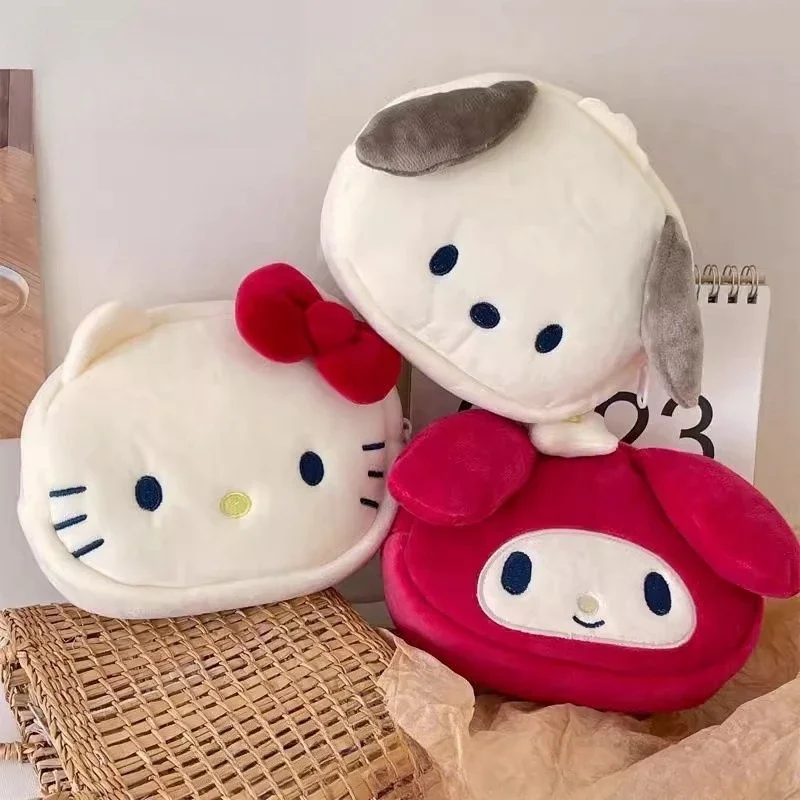 Top Trends: Sanrio Hello Kitty Woman Purse Girl Cartoon Cute Melody Pachacco Plush Wallet Lipstick Storage Bag Children&#039;s Doll Coin Purse Shoppable Styles