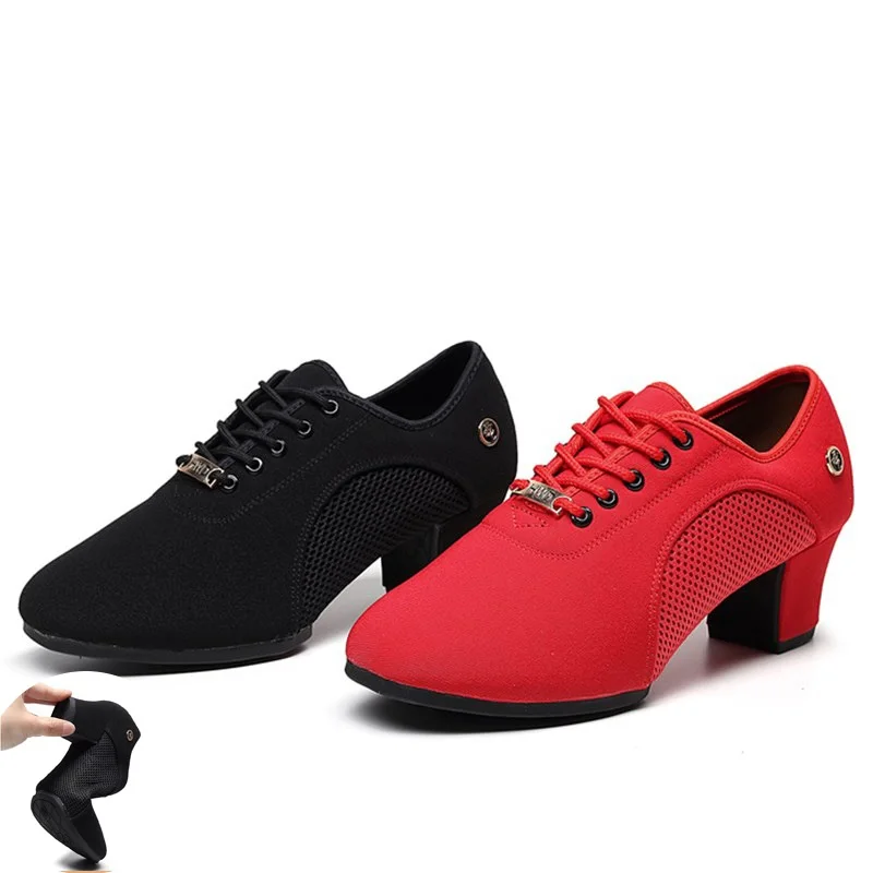 Top Trends: Female Adult Latin Dance Shoes Teacher Shoes Women Oxford Cloth Middle Heel Square Dance Shoes Sailor Dance Soft Social Sneakers Shoppable Styles