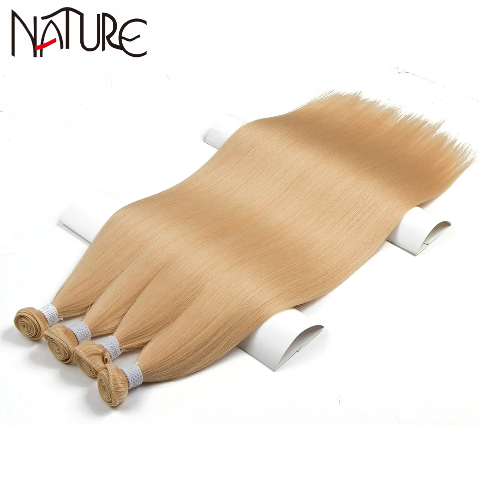 Top Trends: Bone Straight Hair Synthetic 24 Inch Extensions Blonde Brown Hair Extensions High Temperature Fiber Blonde Synthetic Hair Shoppable Styles