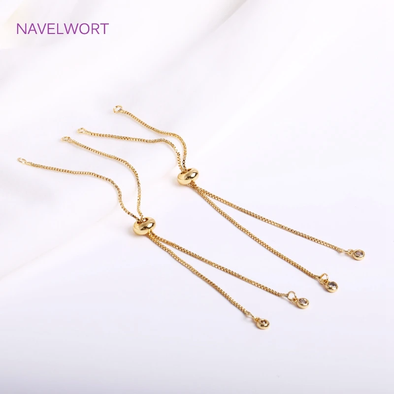 Top Trends: 18K Gold Plated 1.0mm Box Chain Bracelet Component, Jewellery Making Supplies Brass Metal Bracelet Making Supplies Wholesale Shoppable Styles