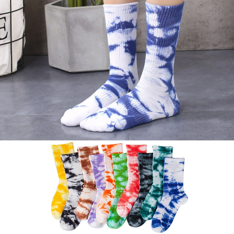 Top Trends: 2022 New Hip-Hop Tie-Dye Middle Tube Socks Comprehensive Comfortable Sports Socks For Men And Women Harajuku Style Happy Socks Shoppable Styles