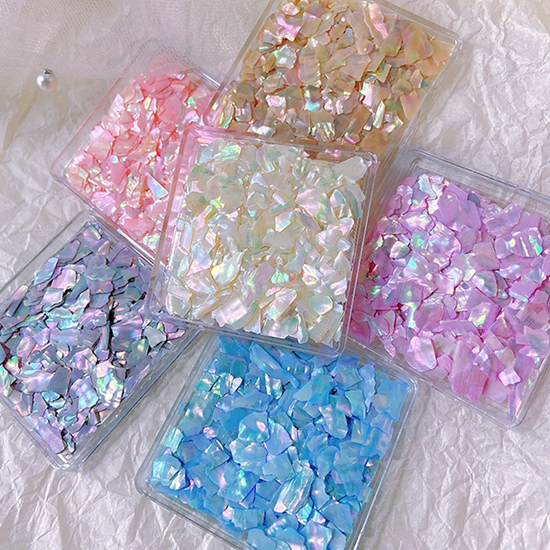 Top Trends: 1 Box Nail Supplies Rainbow Abalone Shell Fragments Flakes For Nail Art Decoration Glitter Accessories Manicure Decor Material Shoppable Styles