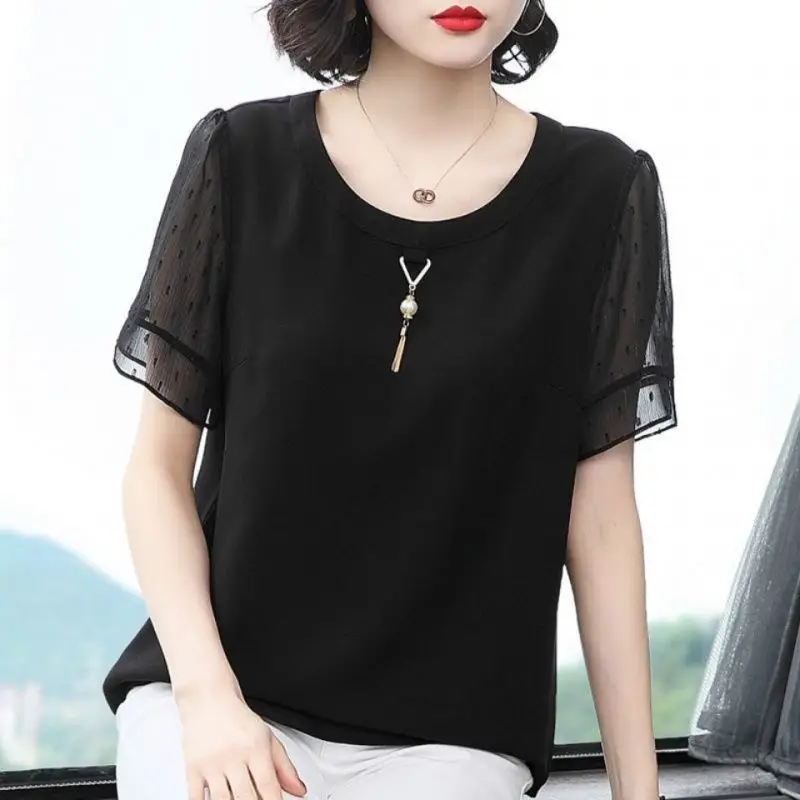 Top Trends: Casual Solid Color All-match Shirt Women&#039;s Clothing Loose Summer Chic Three-dimensional Decoration Stylish Short Sleeve Blouse Shoppable Styles