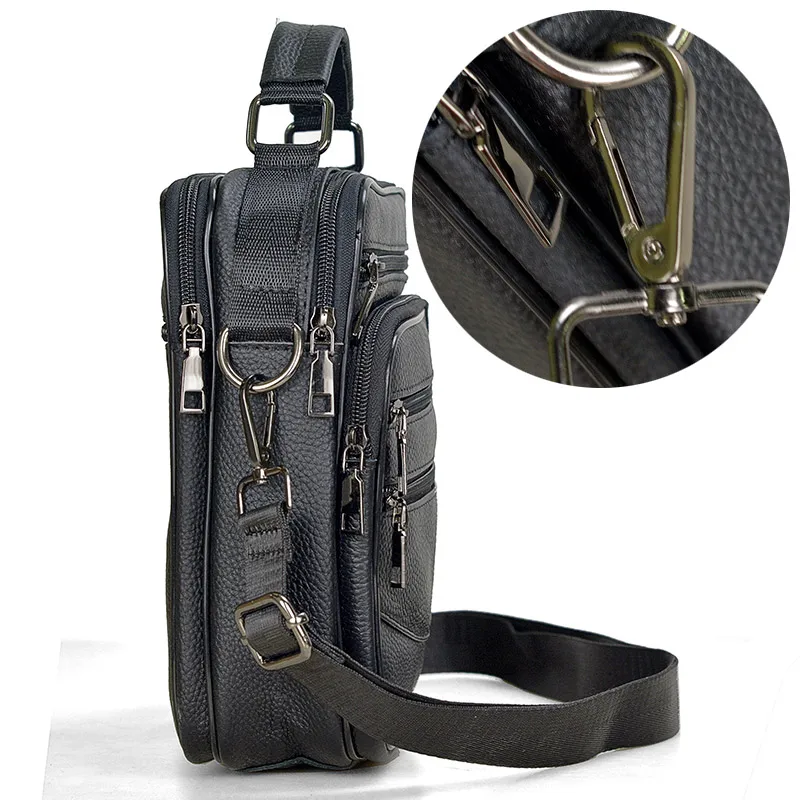 Top Trends: Fashion Men Genuine Leather Handbags Small Men's Shoulder Bag For Tablet High Quality Office Messenger Bags Male Crossbody Bag Shoppable Styles - Image 2