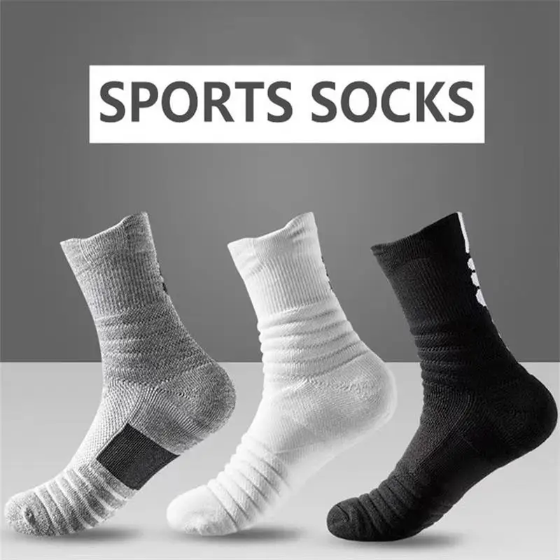 Top Trends: 3pairs / Lot Men&#039;s Socks Compression Stockings Breathable Basketball Sports Cycling Socks Moisture Wicking High Elastic Tube Socks Shoppable Styles