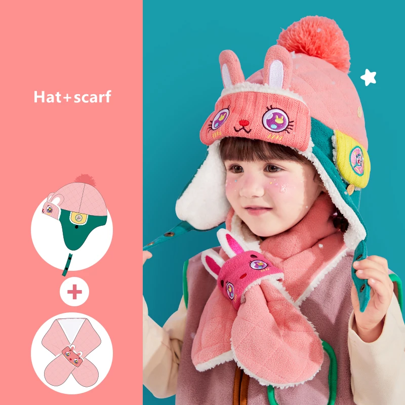 Top Trends: Cartoon Animal Children's Knitted Hat Set Autumn And Winter Hat Scarf Gloves Girls Boys Warm Sweater Hat Kids Birthday Gift Shoppable Styles - Image 2