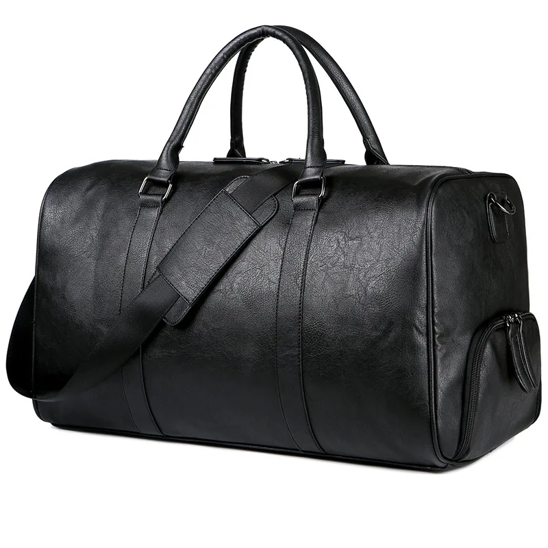 Top Trends: PU Leather Travel Bag Bag With Large Capacity Good Quality For Men And Black Color With Handle Bag For Clothes Shoppable Styles