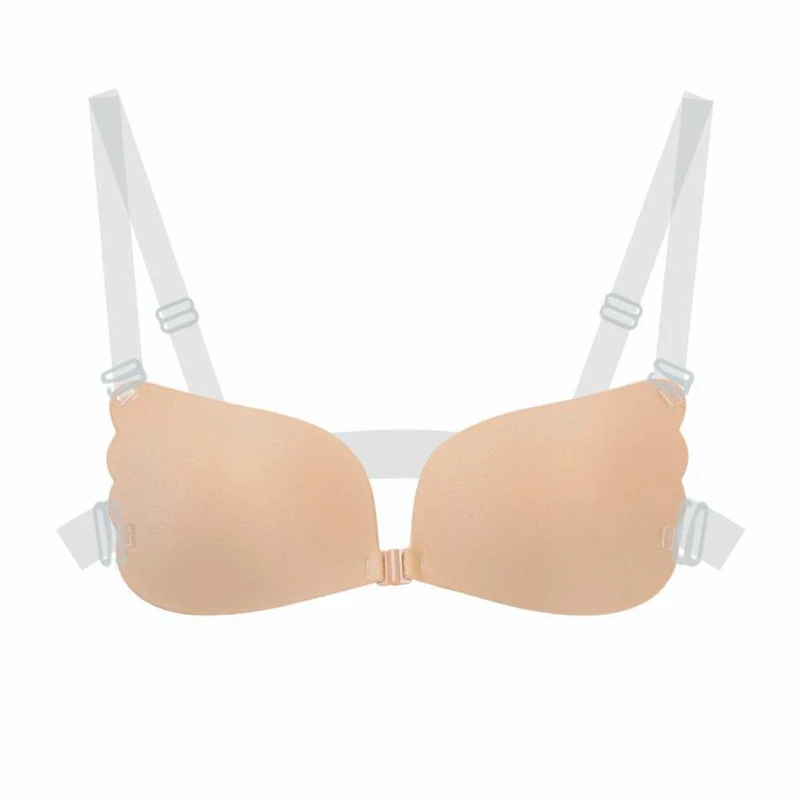 Top Trends: Women Invisible Bra Push Up Silicone Bra For Wedding Sticky Bra Reusable With Transparent Straps Backless Bralette Lingerie Top Shoppable Styles