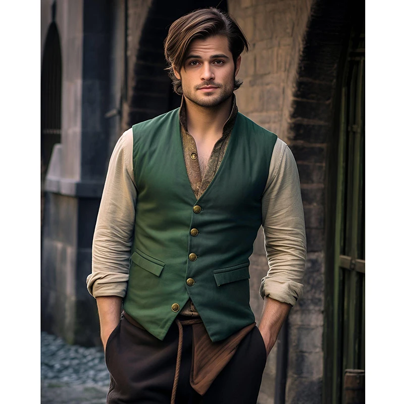 Top Trends: 2023 New Men&#039;s Fashion Slim Waistcoat V-neck Wedding Business Suit Jacket Vest Men Medieval Vintage Vest Shoppable Styles