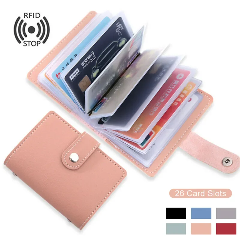 Top Trends: New Anti-theft ID Credit Card Holder Fashion Women's 26 Cards Slim PU Leather Pocket Case Purse Wallet Bag For Women Men Female Shoppable Styles