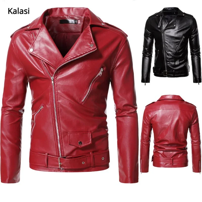 Top Trends: 2023 Men&#039;s Autumn And Winter Lapel Leather Jacket Business Casual Oblique Zipper PU Leather Motorcycle Leather Jacket Shoppable Styles