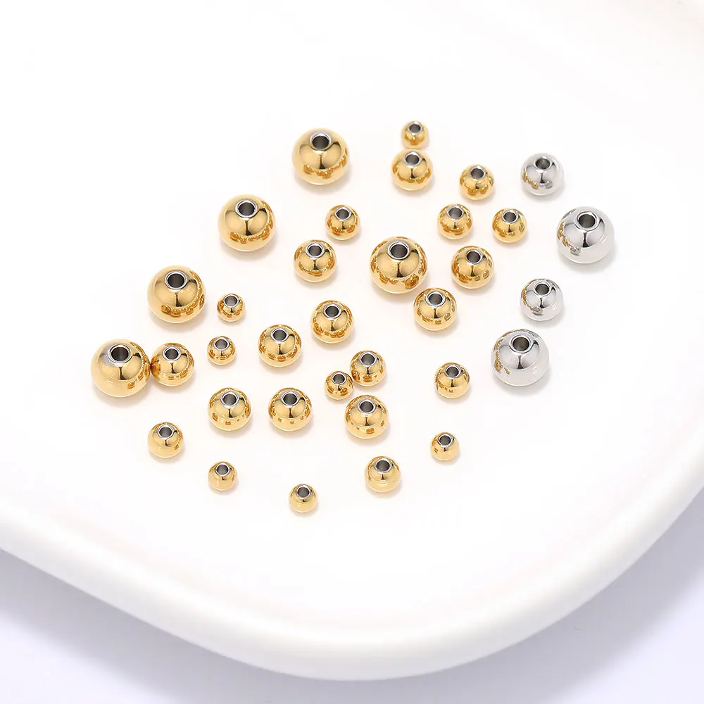 Top Trends: 3 - 8mm Stainless Steel Gold Color Loose Beads Bracelets Necklaces Charms Spacer Beads For DIY Jewelry Making Bulk Supplies Shoppable Styles