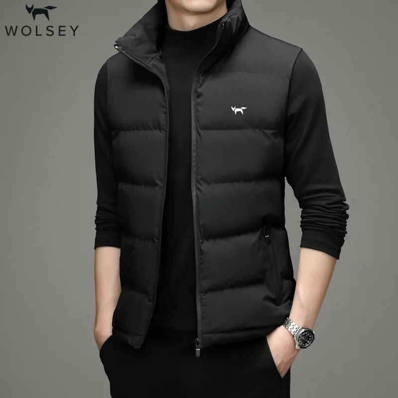 Top Trends: Wolsey Golf Men Vest Jacket Autumn Winter Warm Sleeveless Jacket Casual Stand Vest Trend Men's High Quality Sports Coat Vest Shoppable Styles