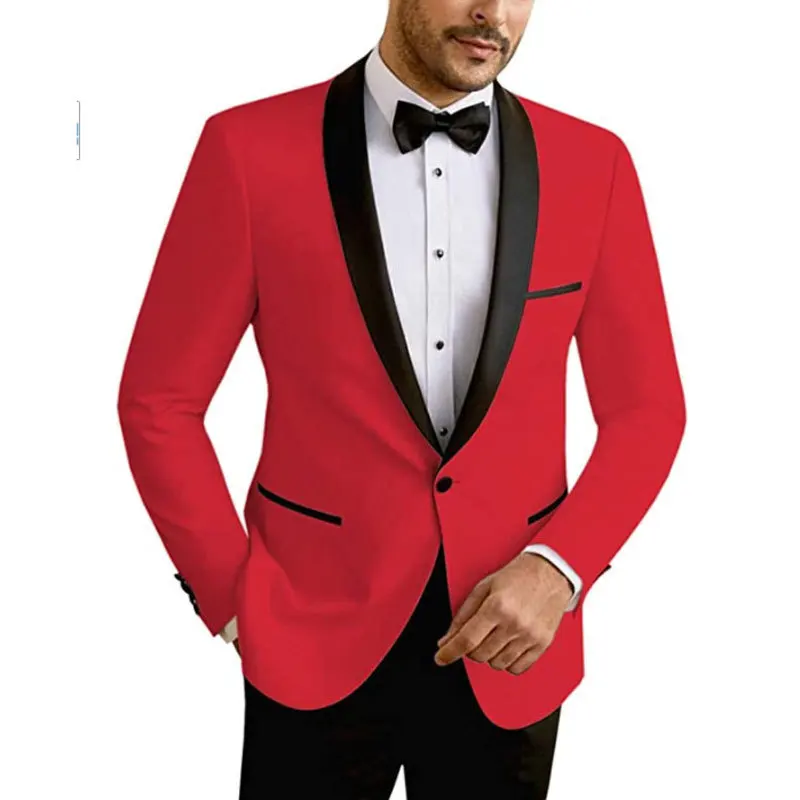 Top Trends: 2023 New Men's Two-piece Suit Wedding Groom Groomsman Slim-fit Korean Version Dress Terno Masculinos Completo Costume Homme Shoppable Styles - Image 3