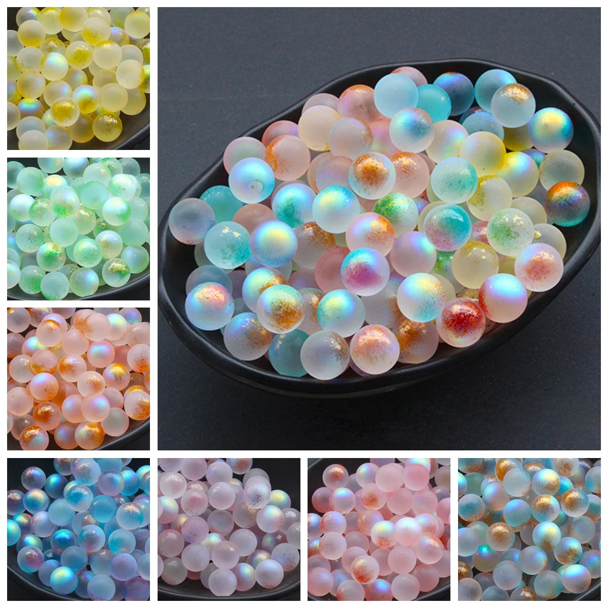 Top Trends: 10pcs Round Ball 12mm Moon Light No Hole Sphere Lampwork Crystal Glass Loose Beads For Jewelry Making DIY Crafts Findings Shoppable Styles