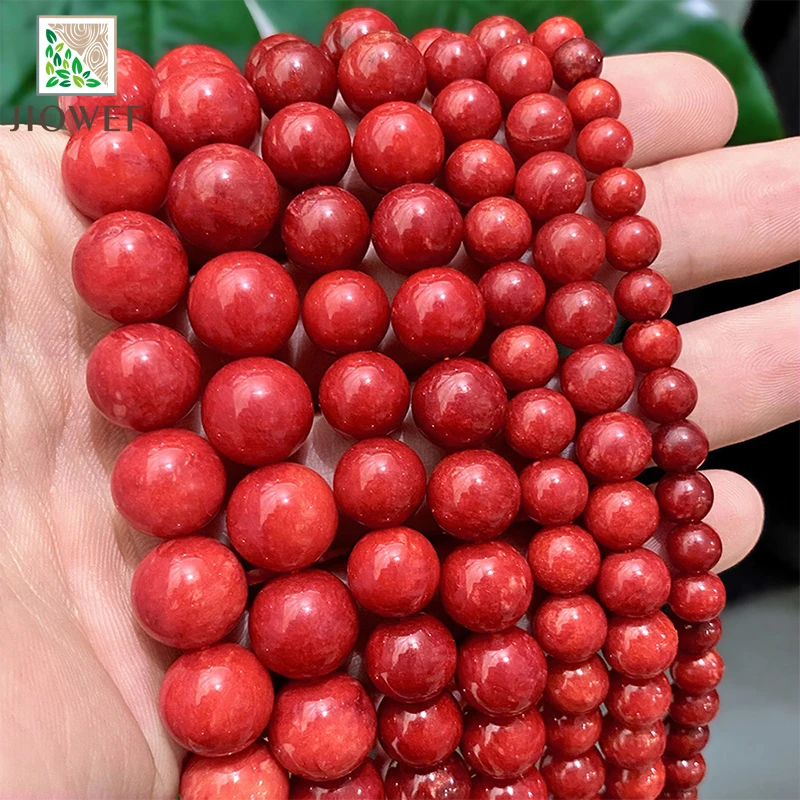 Top Trends: Smooth Natural Stone Red Jasper Chalcedony For Jewelry Making Round Beads Loose Spacer Beads 6 / 8 / 10 / 12mm DIY Bracelet 15&quot;Strand Shoppable Styles