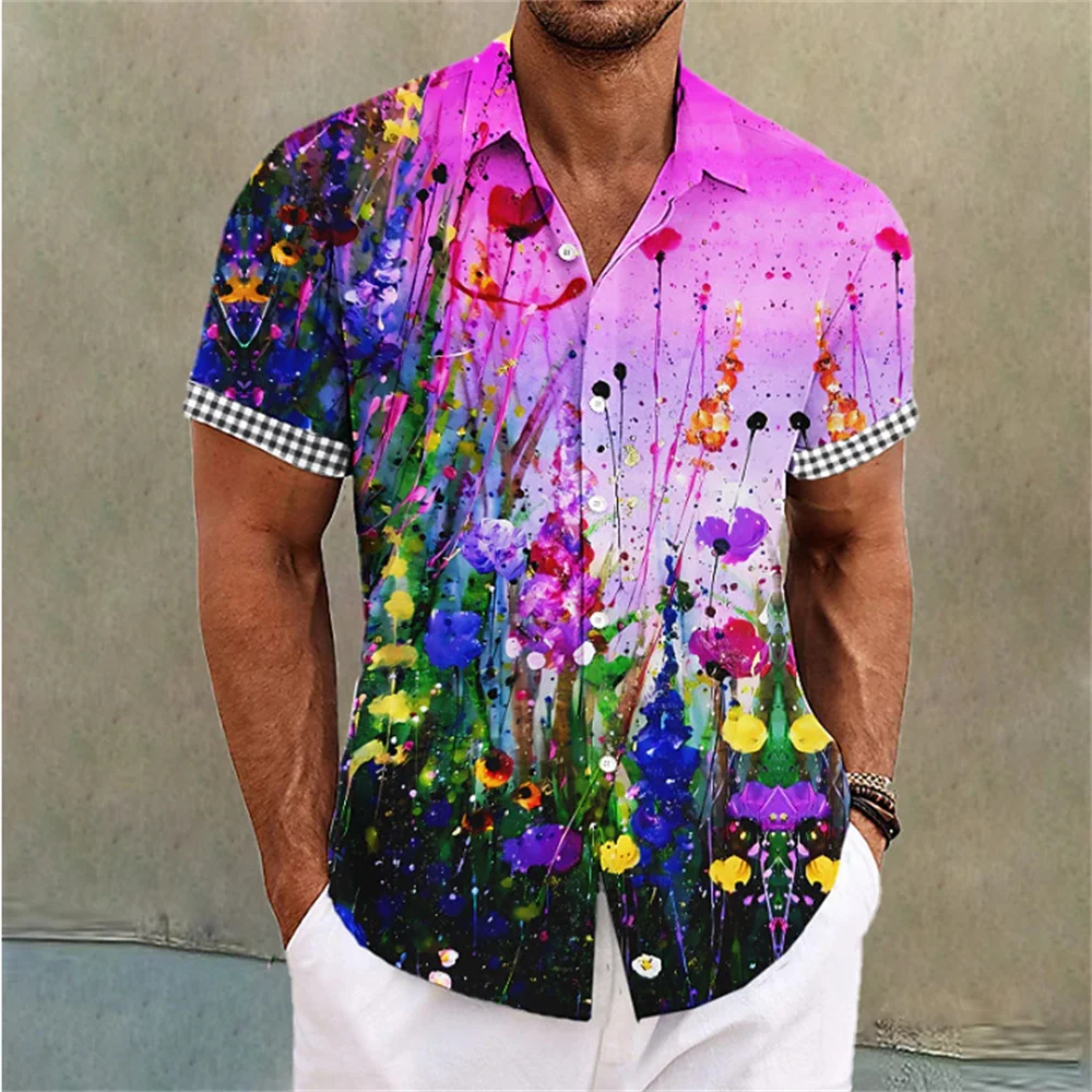 Top Trends: 2023 New Men's High Quality Hawaiian Button Short Sleeve Shirt Creative Flower Print Retro Flapped Shirt Outdoor Fashion Shirt Shoppable Styles