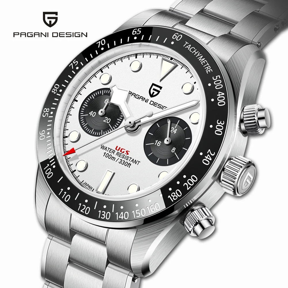 Top Trends: 2023 New PAGANI DESIGN Panda Retro Dial Mens Watches Top Brand Luxury Sports Chronograph Men Quartz Wristwatches Sapphire Mirror Shoppable Styles