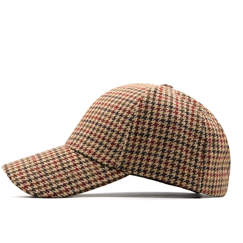 Top Trends: Brown Houndstooth Baseball Caps For Men Summer British Style Plaid Women Cap Brand Bone Trucker Hat Casquette Homme Shoppable Styles - Image 3