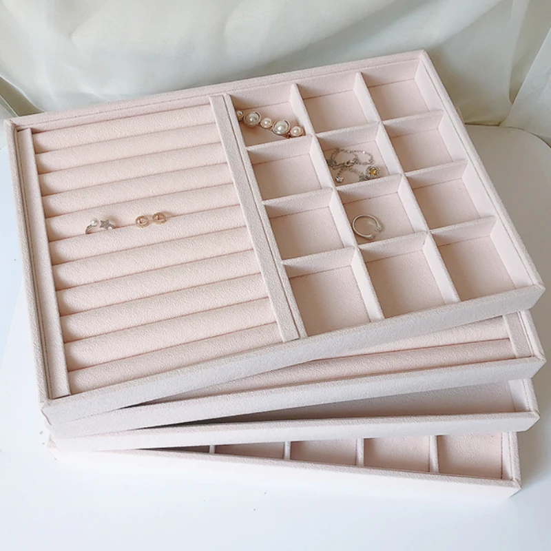 Top Trends: High Quality Soft Flannel Jewelry Tray Case Stackable Storage Box Ring Earrings Necklace Organizer Jewelry Display Packaging Shoppable Styles