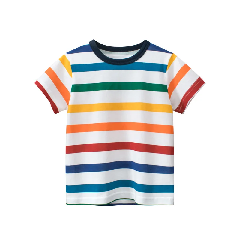 Top Trends: Summer 2023 Children Clothing Color Striped Baby Boys T-shirt For Girls Short Sleeve T-shirt 2-6Year Kids Top Shoppable Styles