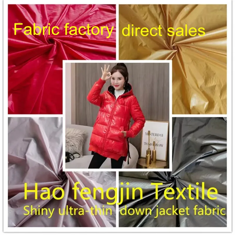 Top Trends: 20D 380T Nylon Taffeta Fabric Calendering , High Quality Shiny Ultra-thin Down Jacket Fabric, cotton-padded Jacket , feather Vest Shoppable Styles